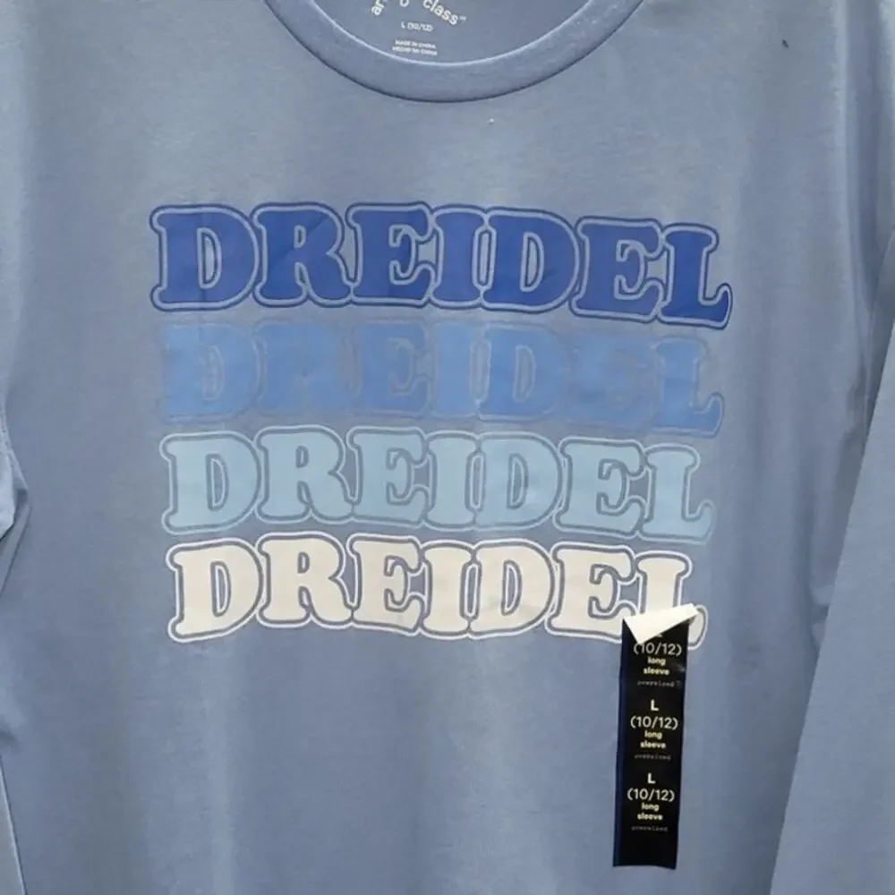 Girls’ Long Sleeve Oversized ‘Dreidel’ Graphic Shirt | Art Class | Large (10/12)